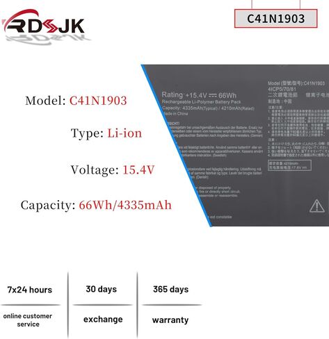 C41N1903 Laptop Battery for Asus ExpertBook B9 B9400 B9400CE B9400CEA B9400CB B9400CBA B9450 B9450F B9450FA B9450CEA B5 Flip B5302 B5302CBA B5302CE B5302CEA B5302F B5302FBA B5302FE B5302FEA 15.4V 66Wh in Kuwait