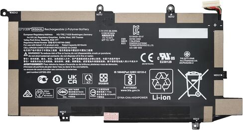 WS04XL Laptop Battery 66.52Wh Compatible with HP Spectre x360 14-ea 14-ea0002ni / Spectre x360 14t-ea000 / Pavilion Gaming 15-EC1025LA Series WSO4XL HSTNN-DB9Z L97352-2D1 L97357-005 WS04066XL in Kuwait