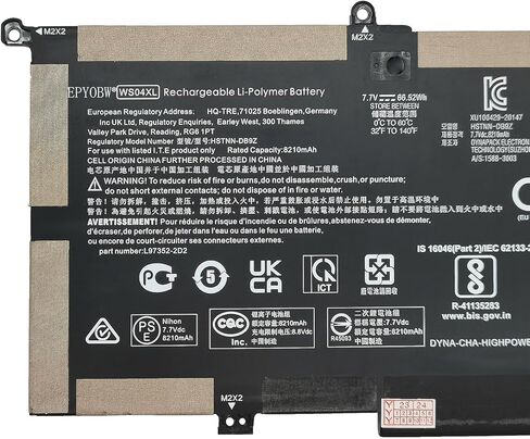 WS04XL Laptop Battery 66.52Wh Compatible with HP Spectre x360 14-ea 14-ea0002ni / Spectre x360 14t-ea000 / Pavilion Gaming 15-EC1025LA Series WSO4XL HSTNN-DB9Z L97352-2D1 L97357-005 WS04066XL in Kuwait
