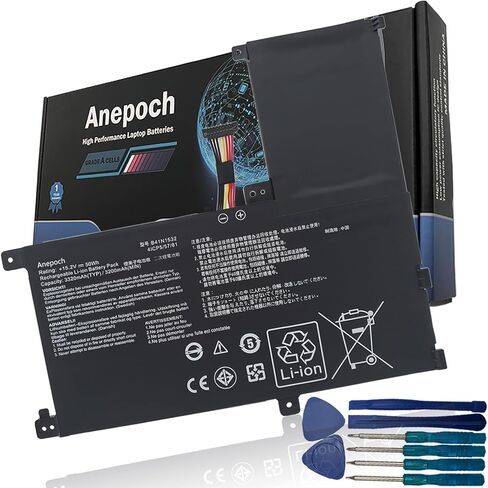 B41N1532 استبدال بطارية الكمبيوتر المحمول Asus Q504U Q504UA Q534UA Q504UAK Zenbook Flip UX560 UX560UAK UX560UA UX560UA-FZ014T Q504UA-BBI5T12 BHI5T13 UX560UQ-FJ051T B41BK25 B41Bl95 15.2 فولت 50 وات في الساعة in Kuwait