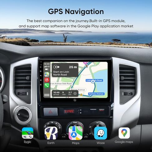(6G + 128G) ستيريو راديو السيارة 8 كور لسيارة Toyota Tacoma 2005-2015، وحدة رأس أندرويد 9 بوصة مع 5GWiFi Bluetooth Wireless Carplay Android Auto GPS Navigation AM/FM استبدال الكاميرا الاحتياطية in Kuwait
