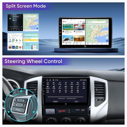 (6G + 128G) ستيريو راديو السيارة 8 كور لسيارة Toyota Tacoma 2005-2015، وحدة رأس أندرويد 9 بوصة مع 5GWiFi Bluetooth Wireless Carplay Android Auto GPS Navigation AM/FM استبدال الكاميرا الاحتياطية in Kuwait