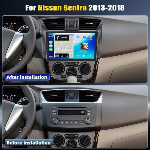 [6G+128G] Android 15 Car Stereo for Nissan Sentra 2013-2015 with Wireless CarPlay Android Auto,10.1" Touchscreen Car Radio with Mirror Link Voice Control WiFi/GPS,Bluetooth,FM/RDS SWC+Backup Camera in Kuwait