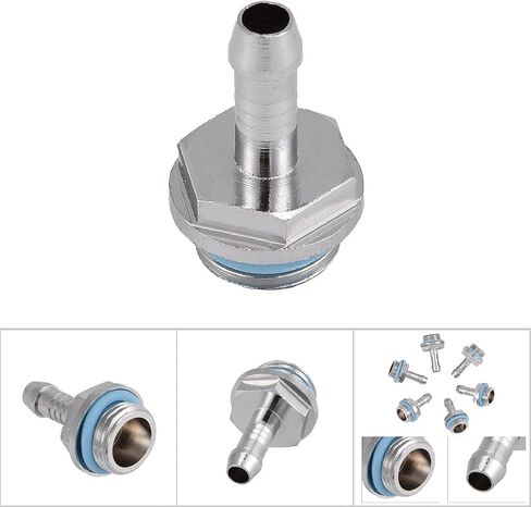 PC Water Cooling Barb Fitting, 6 PCS PC Water Cooling Two Touch Fitting G1/4 Thread Barb Connector, for Connection Between Water Blocks, Radiators, Water Pumps, Reservoir(11mm) in Kuwait