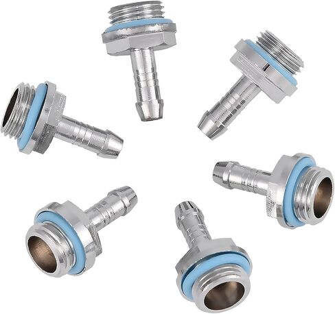 PC Water Cooling Barb Fitting, 6 PCS PC Water Cooling Two Touch Fitting G1/4 Thread Barb Connector, for Connection Between Water Blocks, Radiators, Water Pumps, Reservoir(11mm) in Kuwait