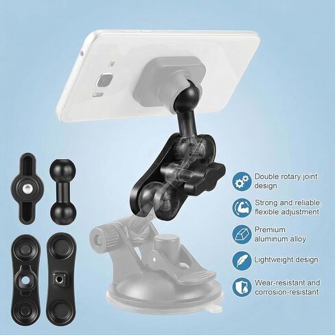 Skrfren 17mm Ball Mount Extension Adapter for Car Phone Holder, 360° Rotation Extension Rod for Car Air Vent Compatible with GPS Mount in Kuwait