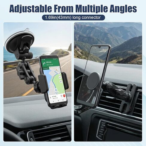 Skrfren 17mm Ball Mount Extension Adapter for Car Phone Holder, 360° Rotation Extension Rod for Car Air Vent Compatible with GPS Mount in Kuwait