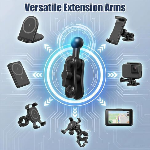 Skrfren 17mm Ball Mount Extension Adapter for Car Phone Holder, 360° Rotation Extension Rod for Car Air Vent Compatible with GPS Mount in Kuwait