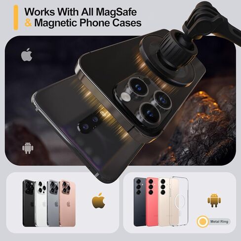 Aukee Phone Mount for Tesla Model 3 and Model Y, Easy Installation andFoldable 360° Adjustable Strongest Magnet Power Tesla Phone Holder Fit for All MagSafe iPhone and Phone with Metal Ring, 1PCS in Kuwait