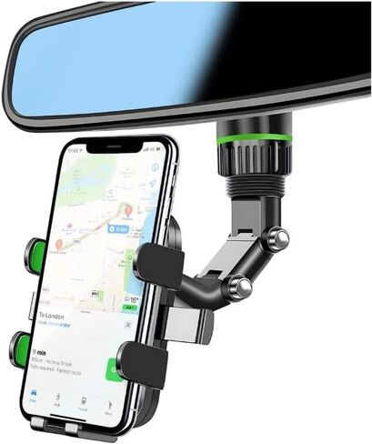 Car Phone Holder,Rear View Mirror Phone Holder, 360° Rotatable Rearview Mirror Phone Holder for Car for Hands-Free Viewing & Music Playing for Dash, Headrest, Kitchen, Bedroom - Fits All Smartphones in Kuwait