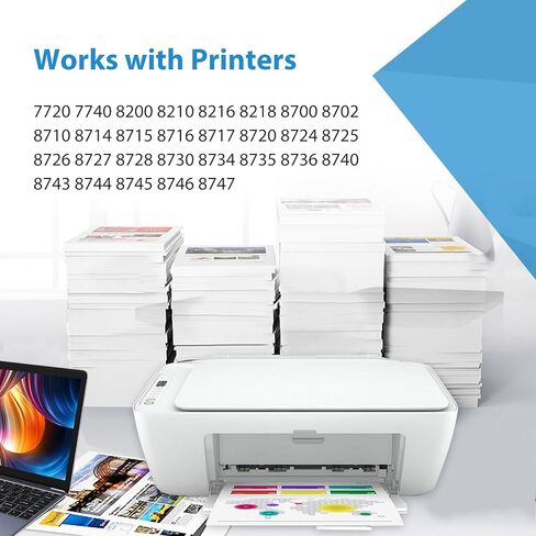 952XL Ink Cartridges Black Color Combo Pack for HP 952 XL Printer OfficeJet 7740 HP952 HP952XL for 8710 8720 8715 8210 8740 8702 8725 7720 8730 8700 8200 8216 8714 8745 8728 (Chip Version-C74) in Kuwait