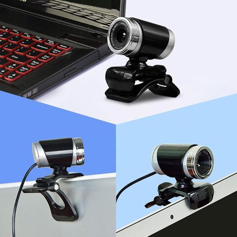 NOLITOY 720p USB Webcam with Microphone for Live Streaming and Online Classes, Clip-on Computer Camera for Desktop and Laptop, Black, Suitable for Video Conferencing and Teaching in Kuwait