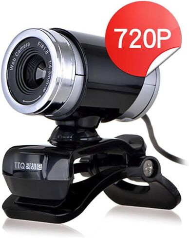 NOLITOY 720p USB Webcam with Microphone for Live Streaming and Online Classes, Clip-on Computer Camera for Desktop and Laptop, Black, Suitable for Video Conferencing and Teaching in Kuwait