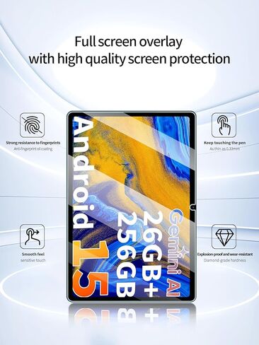 واقي شاشة لجهاز QDDQ TB02 Android 15 مقاس 10 بوصة، مضاد للخدش 9H حساس للمس، حواف مستديرة 2.5D خالية من الفقاعات، سهل التركيب، عبوتان. in Kuwait