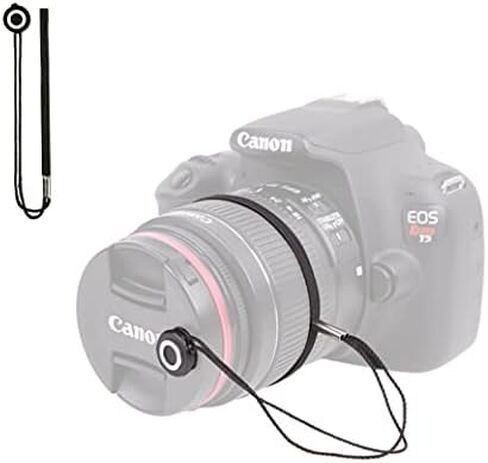 حامل غطاء عدسة الكاميرا Foto&Tech مع سلسلة مرنة مضادة للضياع. متوافق مع كاميرات Canon وNikon وSony وPanasonic وFujifilm وPentax وSigma DSLR وSLR Evil Mirrorless وكاميرات الفيديو (3 عبوات) in Kuwait