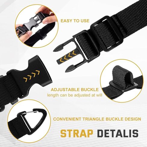 4 Pack 17 Inch Adjustable Storage Straps with Triangle Clips, Extension Cord Holder Organizer for Garage Storage, Heavy Duty Cord Hanger for Workshop Tools and Cables, Black in Kuwait
