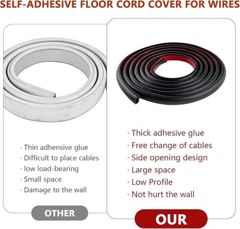 10 Ft Windshield Wire Hider for Car - Black PVC Side Opening Cable Cover to Hide Wires on Roof Rack, Light Bar, Dome Light & More - Universal Car Wire Hider in Kuwait