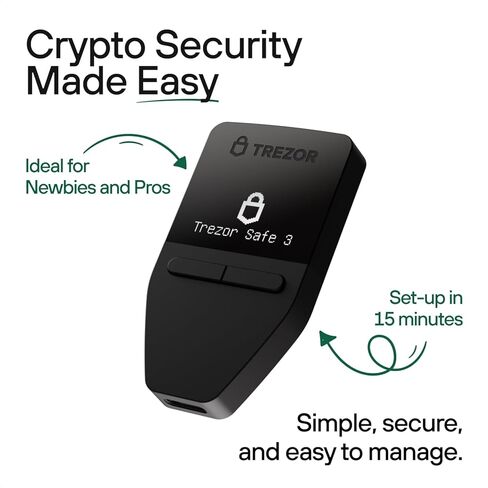 محفظة أجهزة Trezor Safe 3 + حزمة النسخ الاحتياطي للعبارات المعدنية من Trezor Keep - مجموعة أدوات تخزين واسترداد العملات المشفرة الآمنة in Kuwait