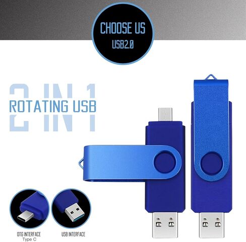 محرك فلاش USB 128 جيجا بايت، محرك أقراص USB 2.0 محمول، محرك قلم دوار معدني، سرعة عالية لتخزين البيانات in Kuwait