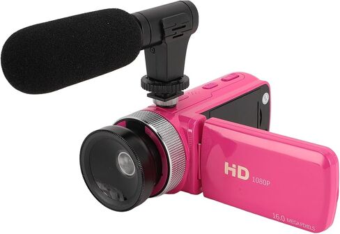 Alomejor Digital Video Camera, ABS Material High Definition Vlogging Camcorder with Microphone and 1080P Resolution for Live Streaming and Interviews in Kuwait