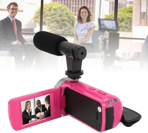 Alomejor Digital Video Camera, ABS Material High Definition Vlogging Camcorder with Microphone and 1080P Resolution for Live Streaming and Interviews in Kuwait