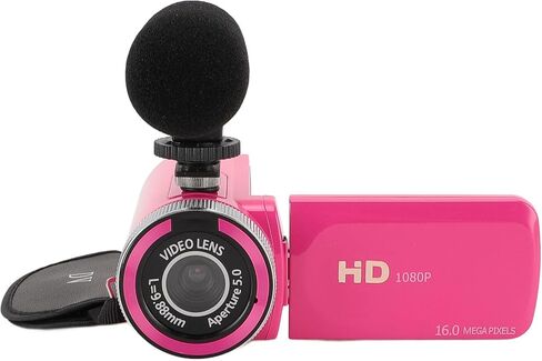 Alomejor Digital Video Camera, ABS Material High Definition Vlogging Camcorder with Microphone and 1080P Resolution for Live Streaming and Interviews in Kuwait