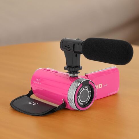 Alomejor Digital Video Camera, ABS Material High Definition Vlogging Camcorder with Microphone and 1080P Resolution for Live Streaming and Interviews in Kuwait