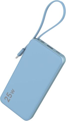 NOBIS 10000mAh Power Bank 25W Portable Charger Built-in USB-C Cable, Fast Charging, Type-C in&Out and USB-A Output, Compatible with Phone 17/16/15/14/13 Series. in Saudi Arabia