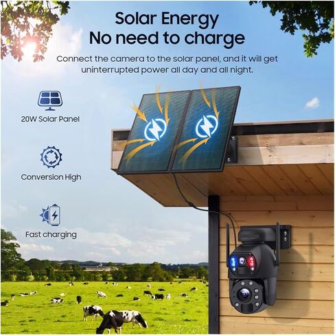 50X ZOOM 12MP 4G Solar Security Camera With 20W Solar Panel 20000mAh Battery Outdoor WIFI Solar Powered Surveillance(20W WIFI ADD 128GB) in Kuwait