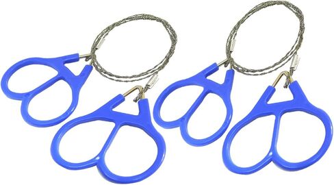 2 Packs Pocket Wire Saws Stainless Steel Emergency Camping Survival Tool Chain Kits with Plastic Finger Handle in Kuwait