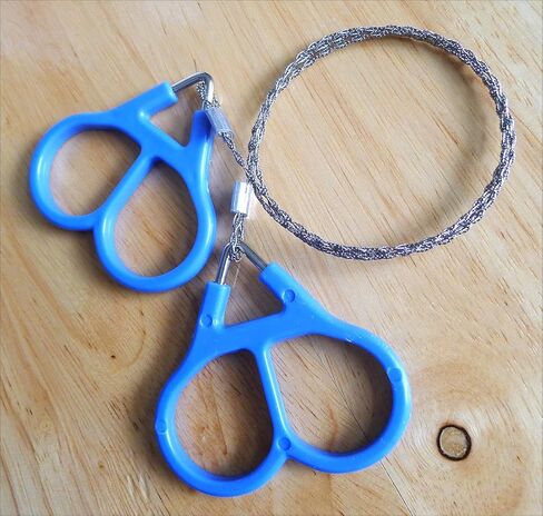 2 Packs Pocket Wire Saws Stainless Steel Emergency Camping Survival Tool Chain Kits with Plastic Finger Handle in Kuwait