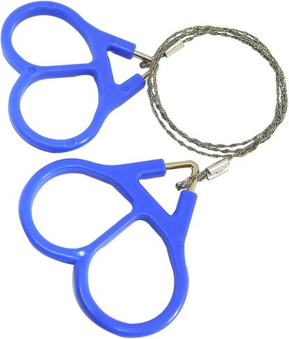 2 Packs Pocket Wire Saws Stainless Steel Emergency Camping Survival Tool Chain Kits with Plastic Finger Handle in Kuwait