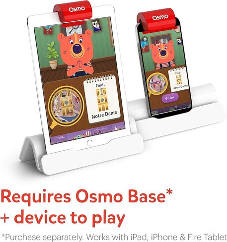 Osmo - Detective Agency - Ages 5-12 - Solve Global Mysteries - Educational Learning Games - STEM Toy - Gifts for Kids - Ages 5 6 7 8 9 10 11 12-For iPad, iPhone or Fire Tablet (Osmo Base Required) in Saudi Arabia