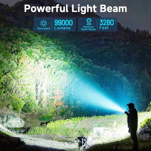 Flashlight Rechargeable 4 Pack, LED Flashlights High Lumens, 99,000 Lumen Super Bright FlashLights, 5 Modes Adjustable Powerful Handheld Flash Light for Home, Outdoor, Waterproof in Kuwait