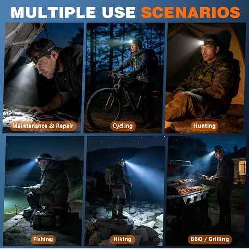 Wanocean Grandpa Dad Gifts for Father’s Day from Daughter, LED Headlamp Rechargeable 2 Pack - Super Bright Headlight Flashlight for Camping, Hunting, Hiking, Running in Kuwait