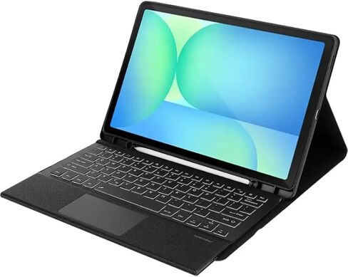 SaharaCase - حافظة لوحة مفاتيح من سلسلة الملاحة مع لوحة تتبع لجهاز Galaxy Tab S10 FE+، أسود، (TB00475) in Kuwait