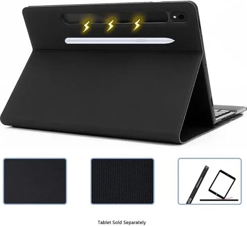 SaharaCase - حافظة لوحة مفاتيح من سلسلة الملاحة مع لوحة تتبع لجهاز Galaxy Tab S10 FE+، أسود، (TB00475) in Kuwait