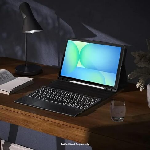 SaharaCase - حافظة لوحة مفاتيح من سلسلة الملاحة مع لوحة تتبع لجهاز Galaxy Tab S10 FE+، أسود، (TB00475) in Kuwait