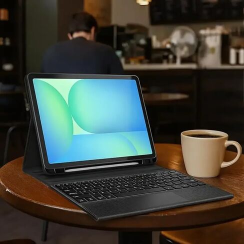 SaharaCase - حافظة لوحة مفاتيح من سلسلة الملاحة مع لوحة تتبع لجهاز Galaxy Tab S10 FE+، أسود، (TB00475) in Kuwait