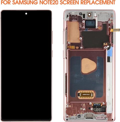 استبدال شاشة OLED لهاتف Samsung Galaxy Note 20 4G 5G لشاشة Samsung Note 20 LCD N980 N981U N981W LCD محول رقمي لشاشة تعمل باللمس أجزاء إصلاح تجميع الشاشة باللون الذهبي مع إطار in Kuwait