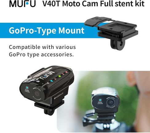 مجموعة تثبيت MUFU لكاميرا الخوذة الأمامية والخلفية V40T بنمط أعلى الرأس، متوافقة مع حامل ثلاثي القوائم وعصا سيلفي لكاميرا الحركة، وتركيب للزجاج الأمامي للسيارة ولوحة القيادة in Kuwait