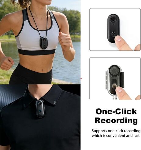 كاميرا JETO 1080P Mini Body، كاميرا يمكن ارتداؤها مع مشبك خلفي دوار وحبل مغناطيسي، زاوية واسعة 150 درجة، حافظة مقاومة للماء، كاميرا عمل محمولة للسفر in Kuwait