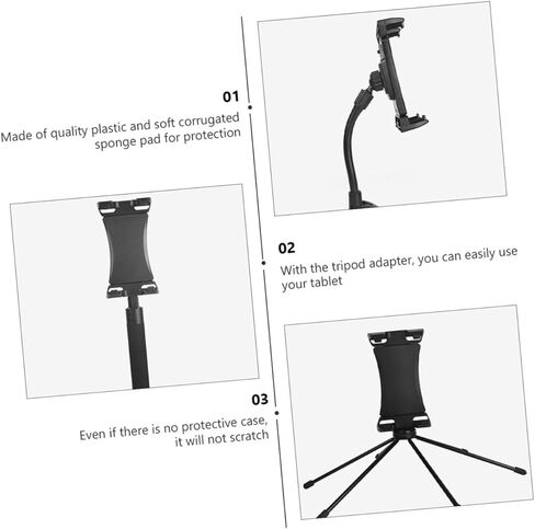 jojofuny Rotating Tablet Holder with Tripod Mount Adapter Multi-Purpose Phone Stand for Vlogging Photography and Outdoor Travel Compatible with All Smartphones and Tablets in Kuwait