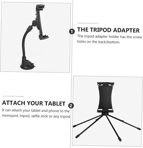 jojofuny Rotating Tablet Holder with Tripod Mount Adapter Multi-Purpose Phone Stand for Vlogging Photography and Outdoor Travel Compatible with All Smartphones and Tablets in Kuwait