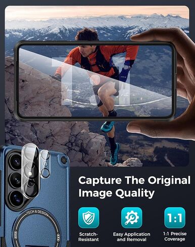 Goton 4-in-1 for Samsung Galaxy S26 Ultra Case with Belt Clip Holster, Glass Screen Protector & Camera Lens Protector, Compatible with MagSafe, Invisible Kickstand, Heavy Duty Shockproof Phone Cover in Kuwait
