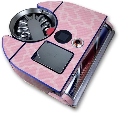 غلاف من ألياف الكربون متوافق مع Dyson 360 Vis Nav - Pink Giraffe - غطاء لاصق واقٍ من الفينيل الفاخر 3M - سهل الاستخدام | صُنع في الولايات المتحدة الأمريكية بواسطة MightySkins in Kuwait