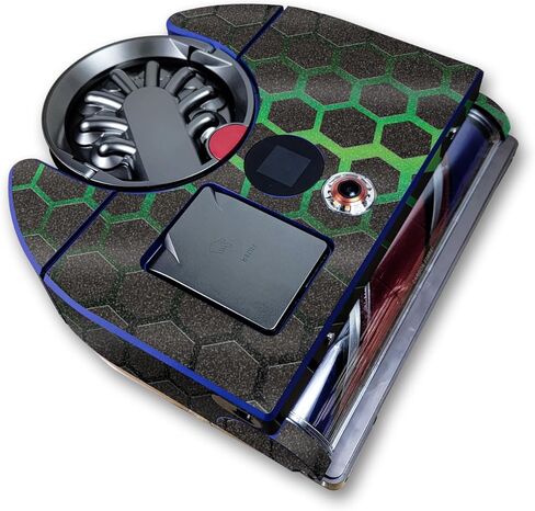 Glossy Glitter Skin Compatible with Dyson 360 Vis Nav - Green Hex - Premium 3M Vinyl Protective Wrap Decal Cover - Easy to Apply | Crafted in The USA by MightySkins in Kuwait