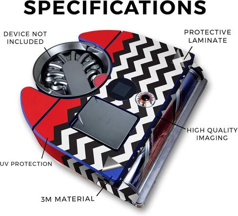 Skin Compatible with Dyson 360 Vis Nav - Red Chevron - Premium 3M Vinyl Protective Wrap Decal Cover - Easy to Apply | Crafted in The USA by MightySkins in Kuwait
