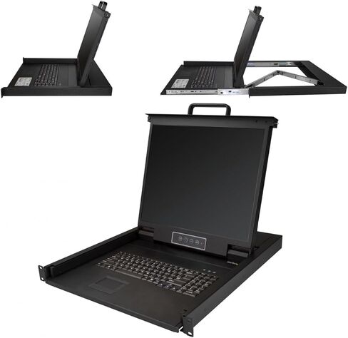 StarTech.com Rackmount KVM Console - 1U 19" LCD Monitor Single Port VGA KVM Server Rack Drawer Includes Cables & Hardware - USB Support in Kuwait