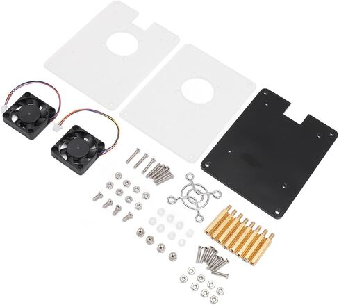 حافظة أكريليك SUNGOOYUE لجهاز RasPi 5، غلاف تبريد شفاف بطبقتين مع تصميم متكامل، للوحة الأم RasPi 5 مع مروحة تبريد in Kuwait
